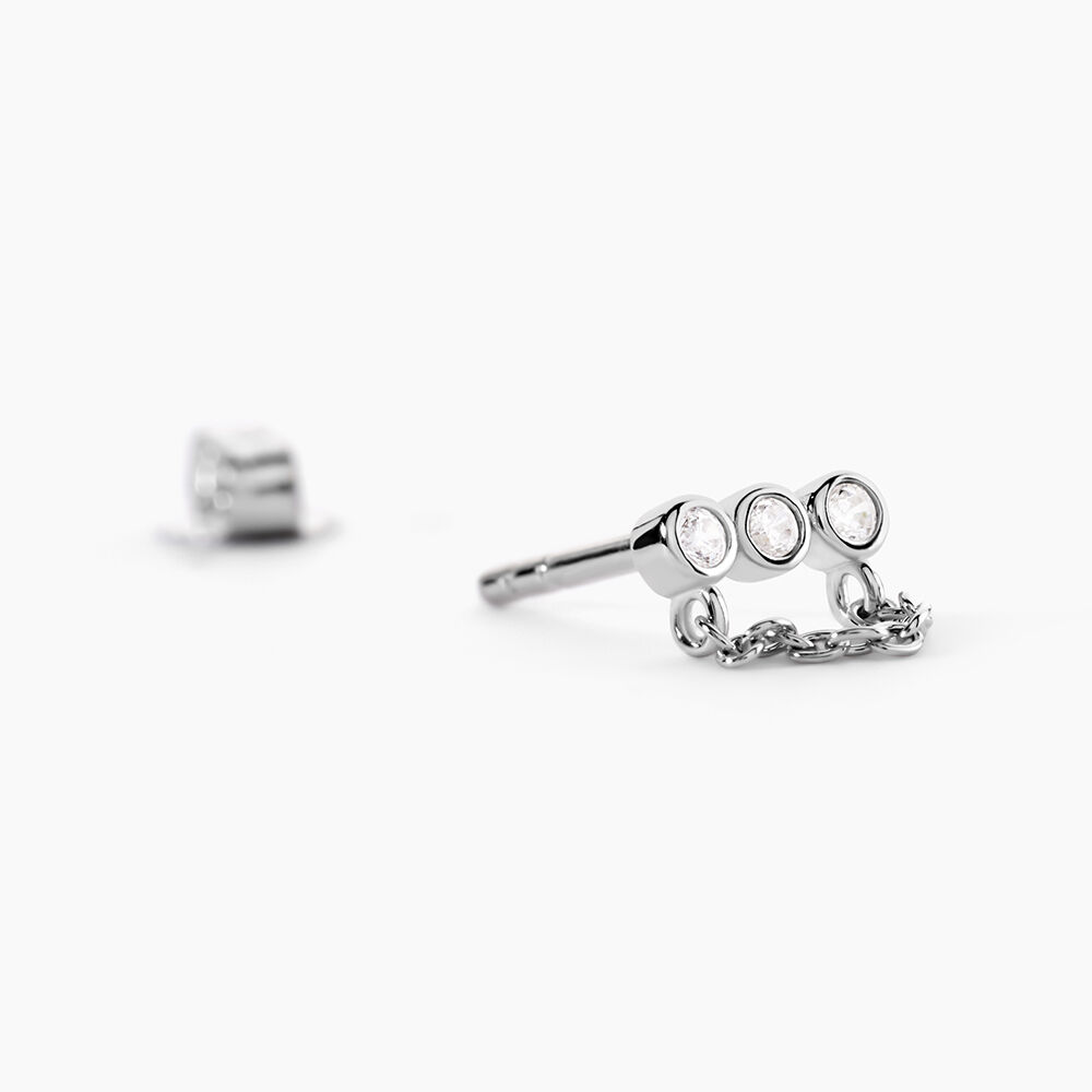Boucles D'Oreilles Puces Kaiko Argent Blanc Oxyde De Zirconium - Puces Femme | Marc Orian