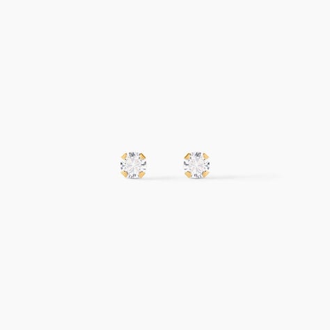 Boucles D'oreilles Puces Eddie Or Jaune Oxyde De Zirconium - Puces Femme | Marc Orian