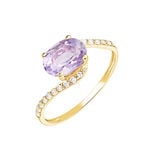 Bague Loriane Or Jaune Amethyste Et Oxyde De Zirconium - Bagues pierres fines Femme | Marc Orian