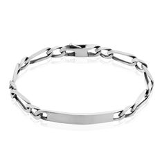 Bracelet Identité Poline Argent Blanc - Gourmettes Homme | Marc Orian