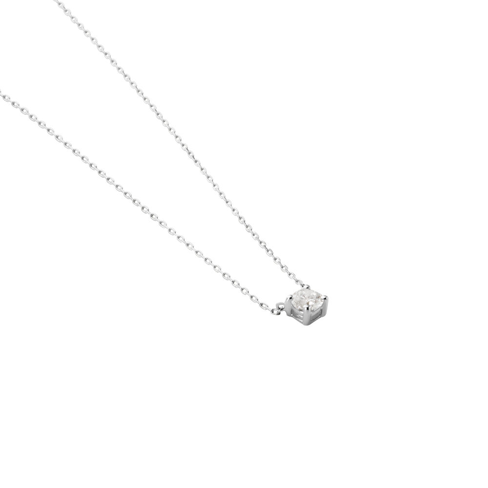 Collier Or Blanc Aphrodite Diamant - Colliers solitaires Femme | Marc Orian