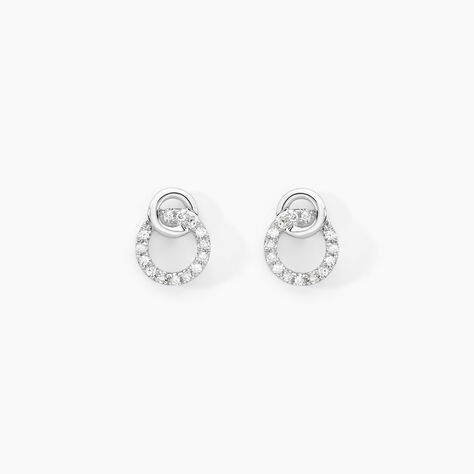 Boucles D'oreilles Puces Mahaut Or Blanc Diamant - Boucles d'oreilles pierres précieuses Femme | Marc Orian