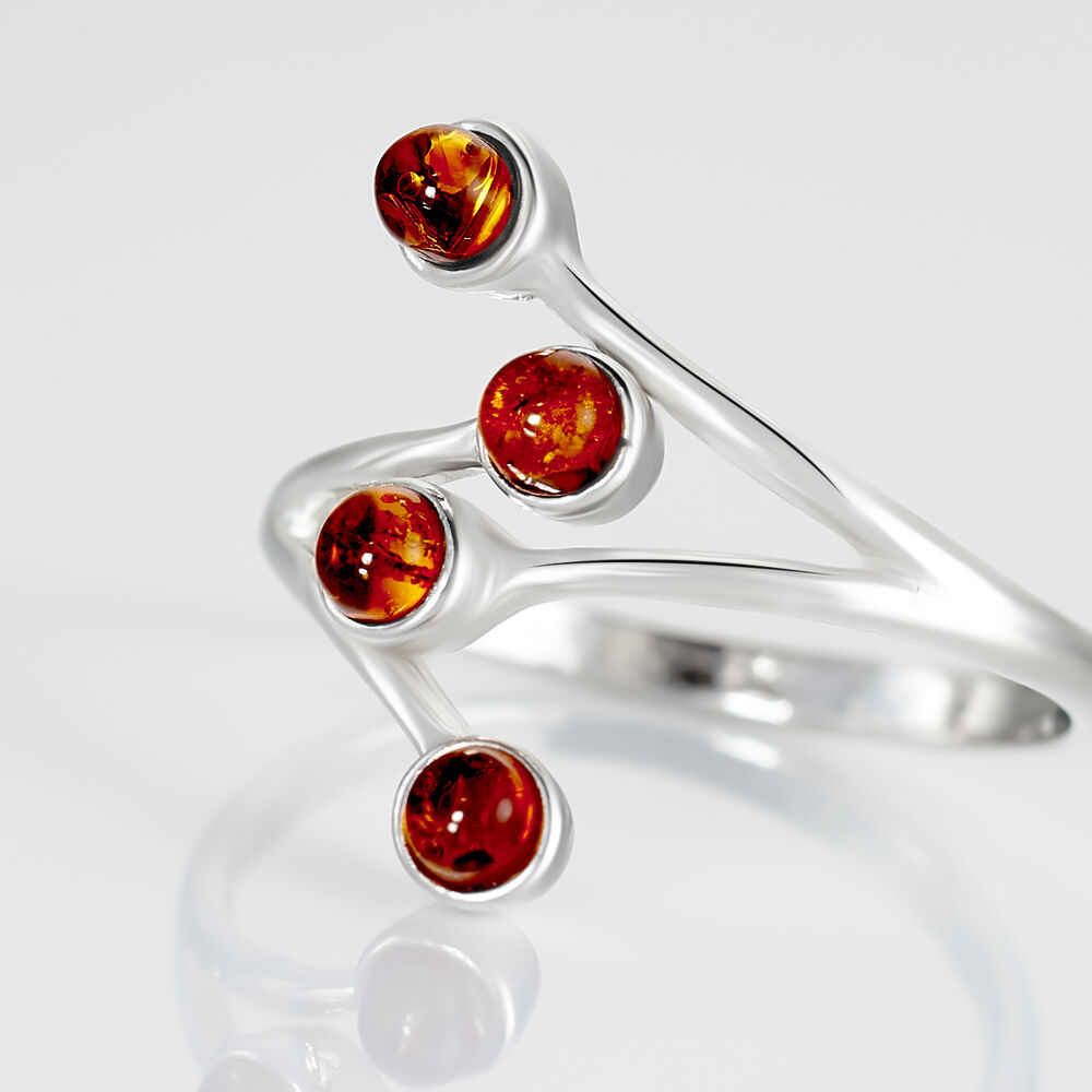Bague Argent Blanc Accorus Ambre - Bijoux fantaisie Femme | Marc Orian