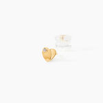 Boucles D'oreilles Puces Freddie Coeur Plein Or Jaune Oxyde De Zirconium - Puces Famille | Marc Orian