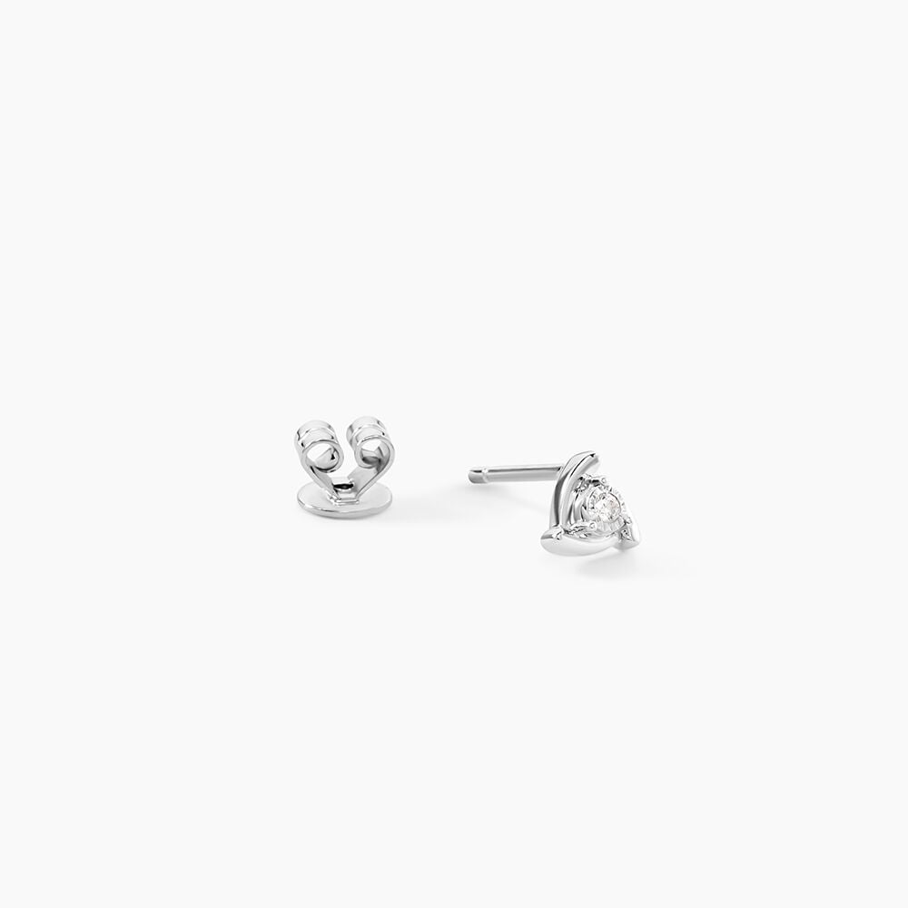 Boucles D'Oreilles Puces Sabia Argent Blanc Oxyde De Zirconium - Puces Femme | Marc Orian