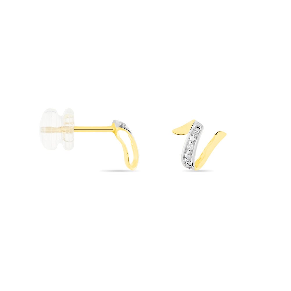 Boucles D'oreilles Puces Ouassima Or Jaune Diamant - Puces Femme | Marc Orian