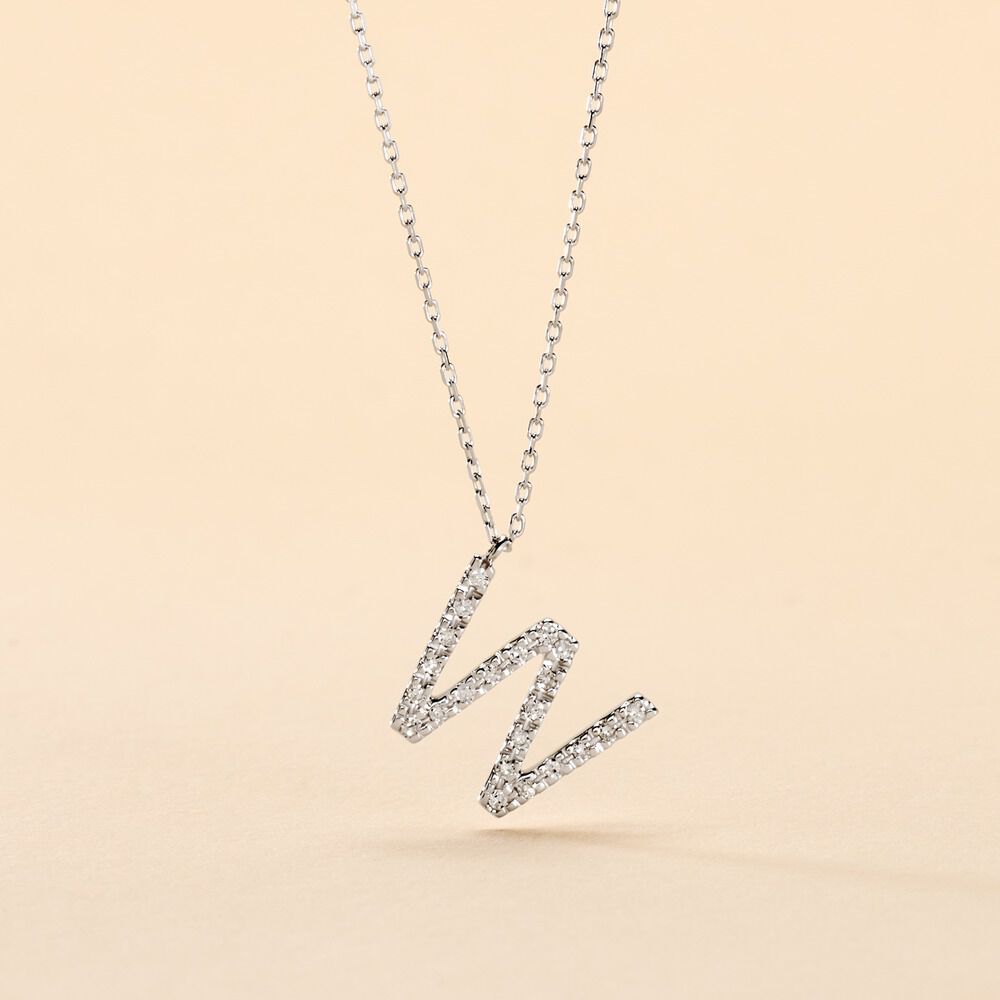 Collier Oran Or Blanc Diamant - Colliers avec pierres Femme | Marc Orian