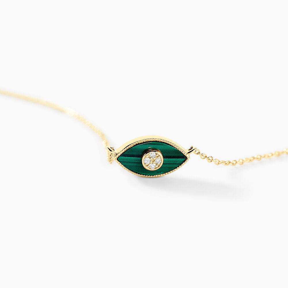 Collier Matiasma Or Jaune Malachite Diamant - Colliers avec pierres Femme | Marc Orian