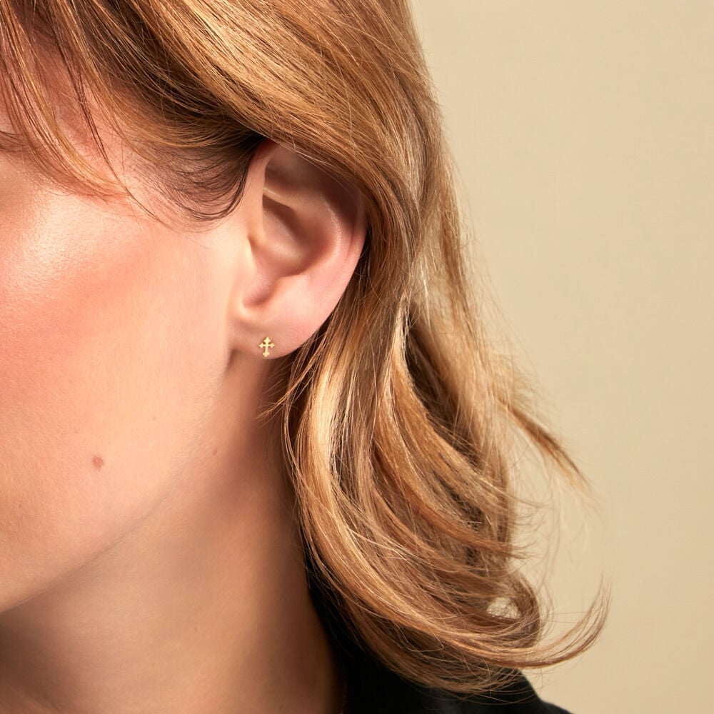 Boucles D'Oreilles Puces Lyndon Or Jaune - Puces Femme | Marc Orian