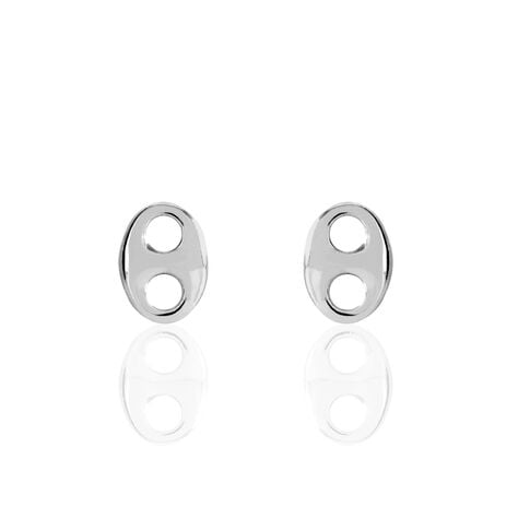 Boucles D'oreilles Puces Sherry Argent Blanc - Puces Femme | Marc Orian