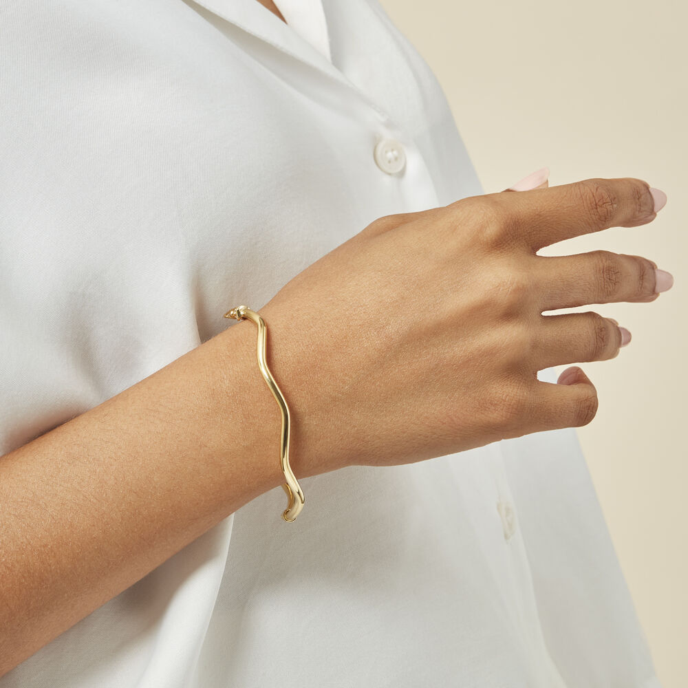 Bracelet Jonc Jennie Ondule Or Jaune - Bracelets joncs Femme | Marc Orian
