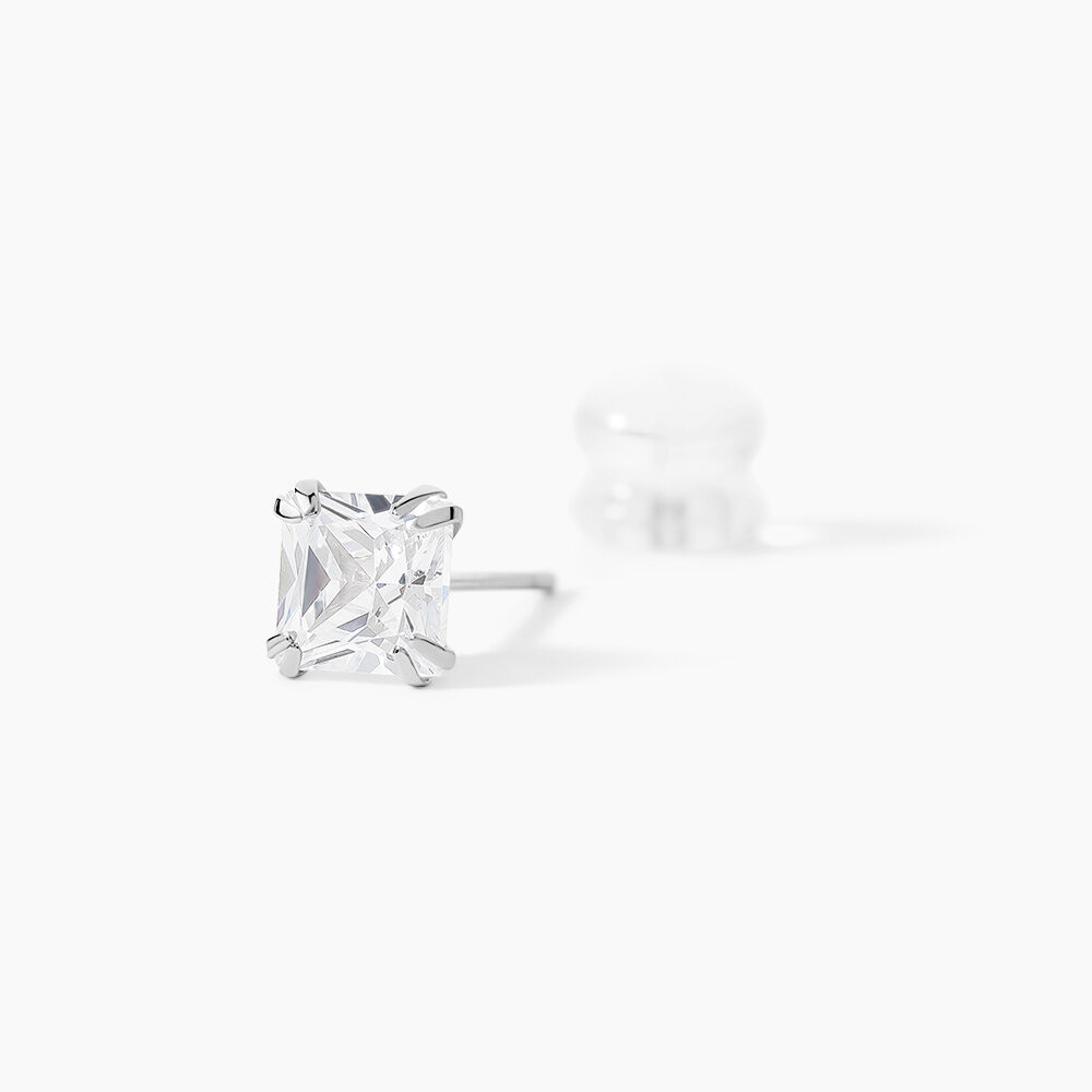 Boucles D'oreilles Puces Or Blanc Doreen Oxydes De Zirconium - Puces Famille | Marc Orian
