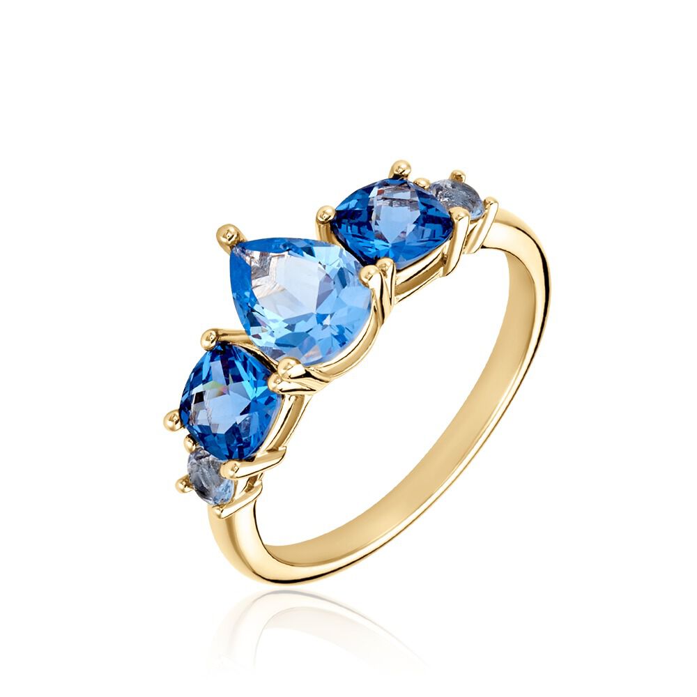 Bague Huffie Plaqué Or Jaune Pierre D'imitation - Bagues avec pierre Femme | Marc Orian