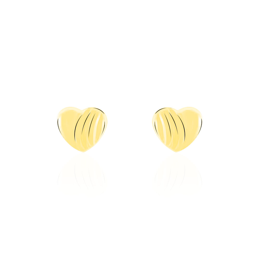 Boucles D'oreilles Puces Anne-maudae Cœurs Or Jaune - Puces Femme | Marc Orian