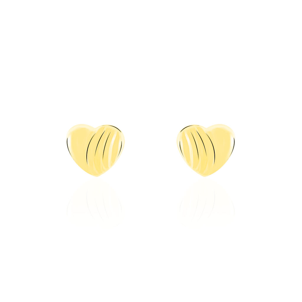 Boucles D'oreilles Puces Anne-maudae Cœurs Or Jaune - Puces Femme | Marc Orian