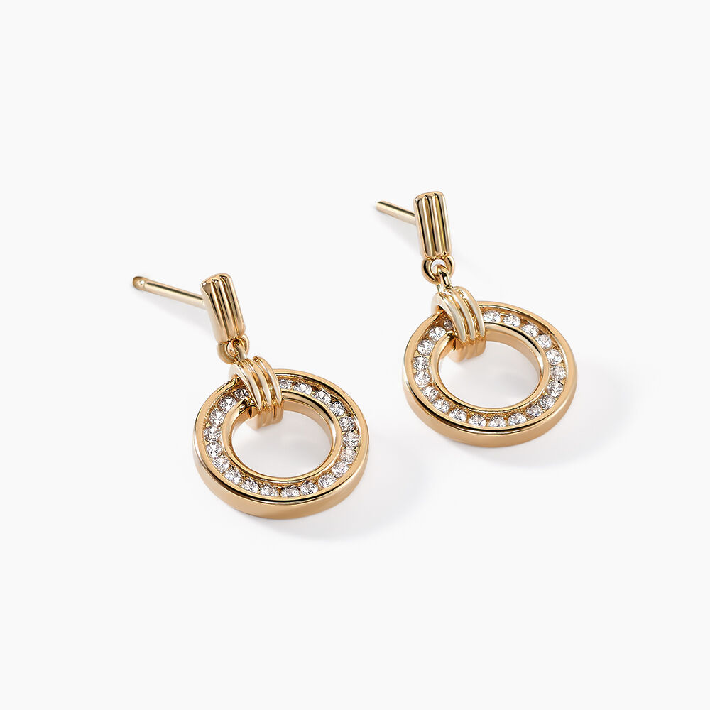 Boucles D'oreilles Pendantes Nelsie Plaqué Or Doré Oxyde De Zirconium - Pendantes Femme | Marc Orian