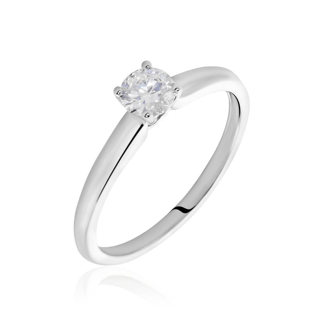 Bague Solitaire Flora Or Blanc Diamant - Solitaires Femme | Marc Orian