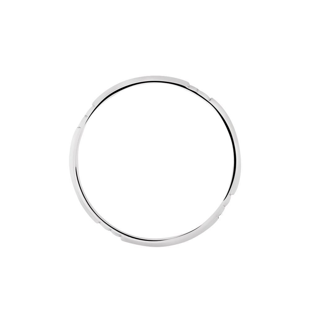 Alliance Hades Texture Ruban Plat Palladium Blanc - Alliances duo Homme | Marc Orian