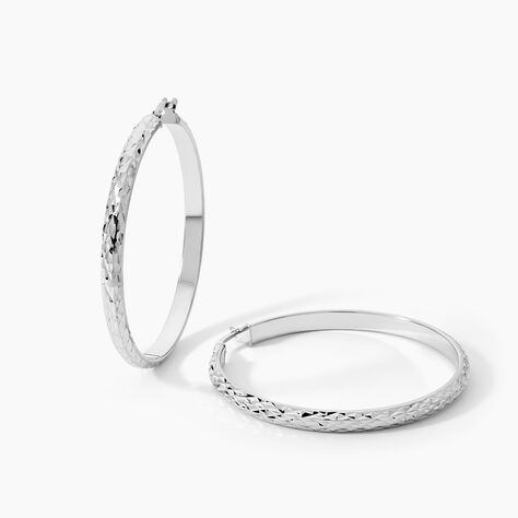 Cr&eacute;oles Argent Blanc Esmee - Cr&eacute;oles Femme | Marc Orian