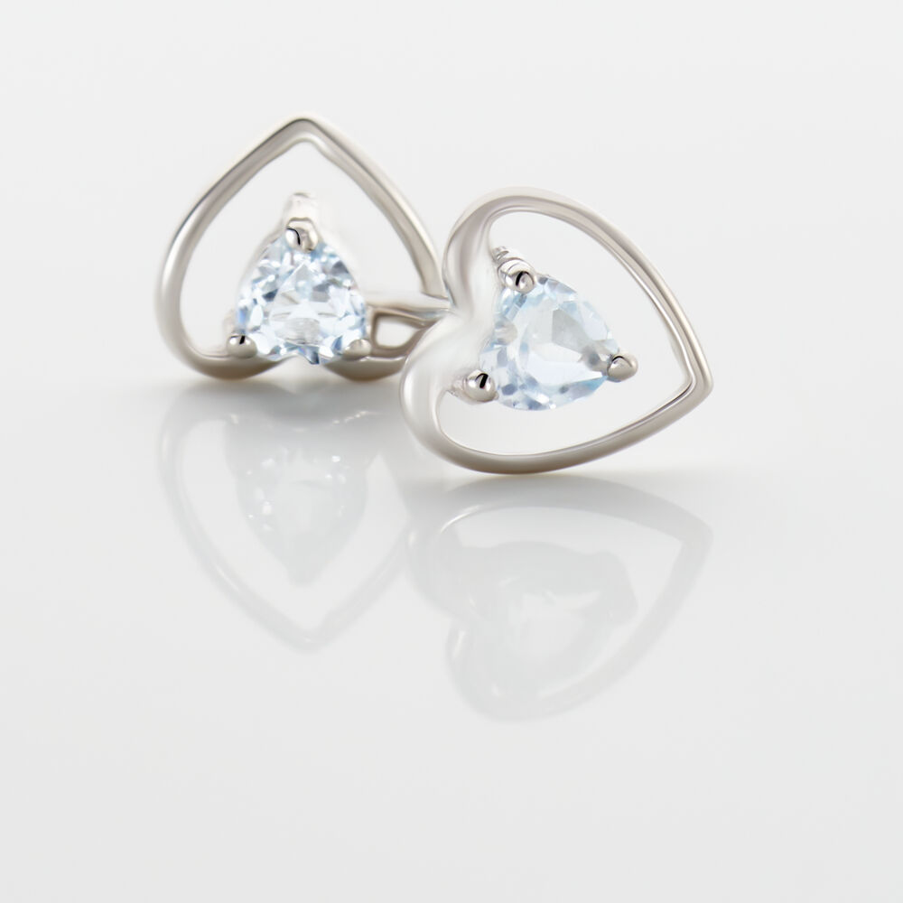 Boucles D'oreilles Puces Luann Or Blanc Topaze - Puces Femme | Marc Orian