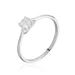 Bague Solitaire Or Blanc Solenia Diamant - Parures de mariage Femme | Marc Orian