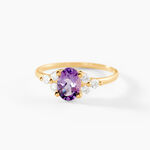 Bague Anaid Or Jaune Amethyste Et Oxyde De Zirconium - Bagues pierres fines Femme | Marc Orian