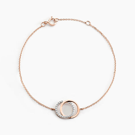 Bracelet Or Rose Tresha Diamants - Bracelets Anneaux Entrelaces Femme | Marc Orian