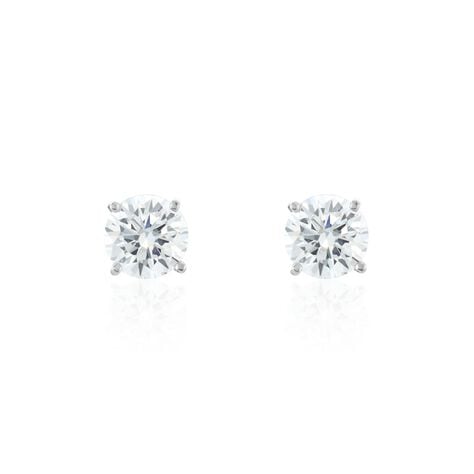 Boucles D'oreilles Puces Or Blanc Katherina Oxyde De Zirconium - Puces Femme | Marc Orian