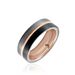 Bague Jourdan Echo Tungstene Tricolore Blanc / Rose / Noir - Bagues grosses Homme | Marc Orian