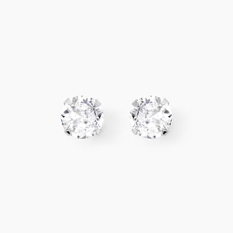 Boucles D'oreilles Puces Philia Argent Blanc Oxyde De Zirconium - Puces Femme | Marc Orian