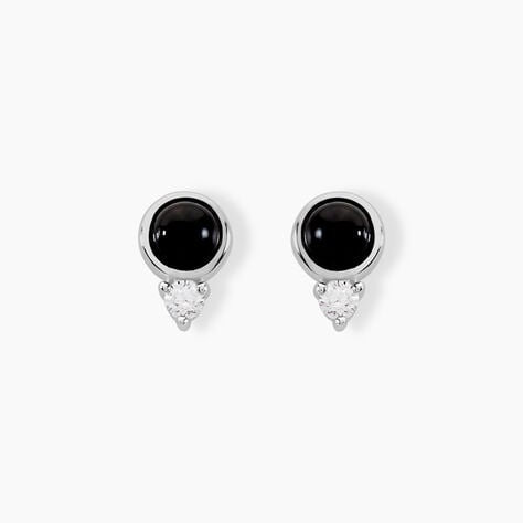 Boucles D'oreilles Puces Lonna Argent Blanc Verre Oxyde De Zirconium - Puces Femme | Marc Orian