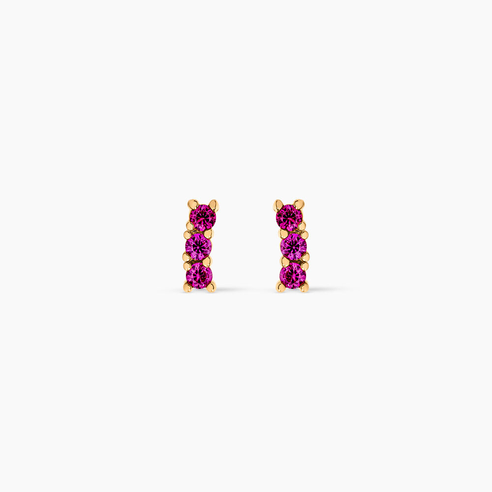 Boucles D'oreilles Puces Plaqu&eacute; Or Jaune Alodia Oxydes De Zirconium - Puces Femme | Marc Orian