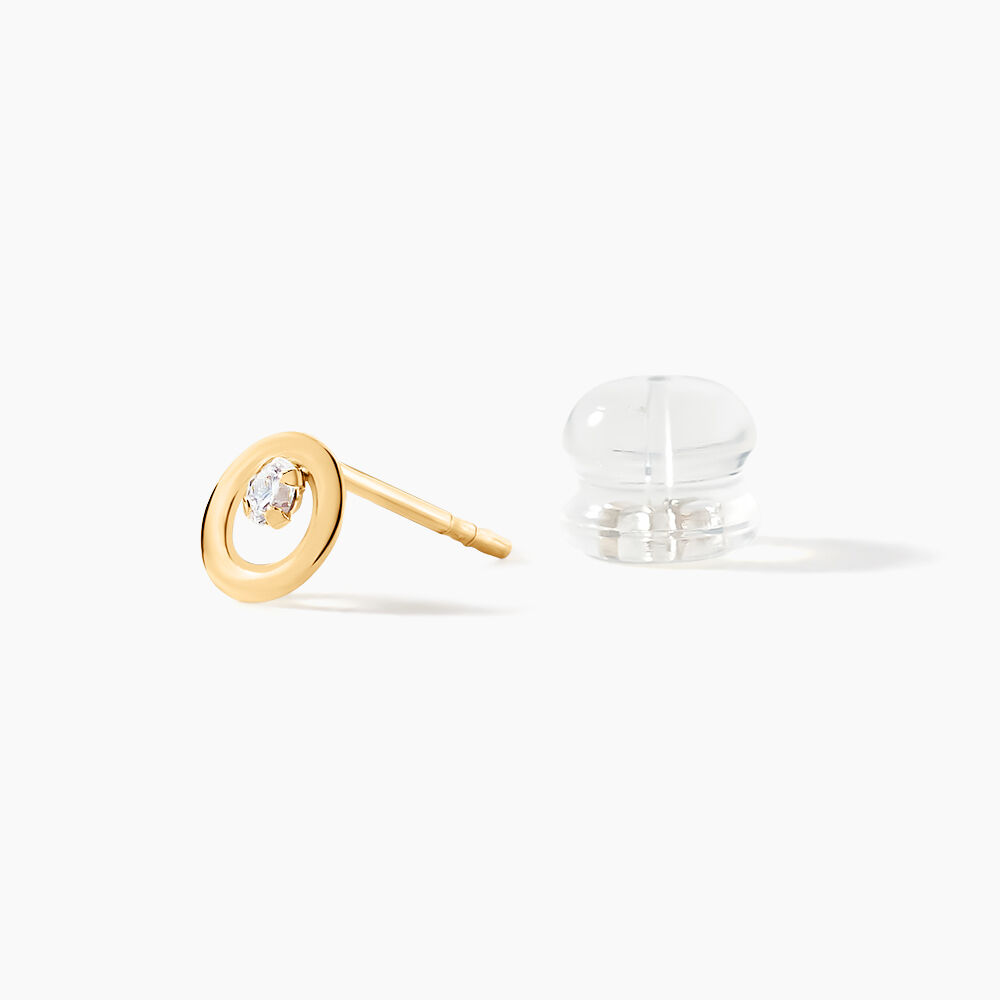 Boucles D'oreilles Puces Edmee Cercle Or Jaune Oxyde De Zirconium - Puces Femme | Marc Orian