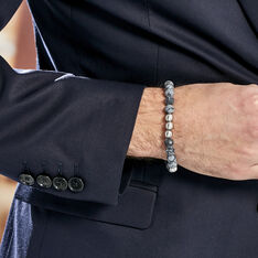 Bracelet Adonis Acier Blanc Pierre De Synthese - Bracelets chaînes Homme | Marc Orian