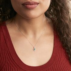 Collier Angelika Or Blanc Emeraude Et Diamant - Colliers Femme | Marc Orian