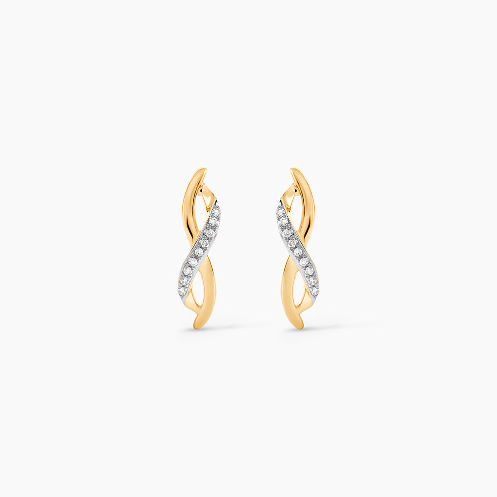 Boucles D'oreilles Puces Smina Or Jaune Diamant - Pendantes Femme | Marc Orian