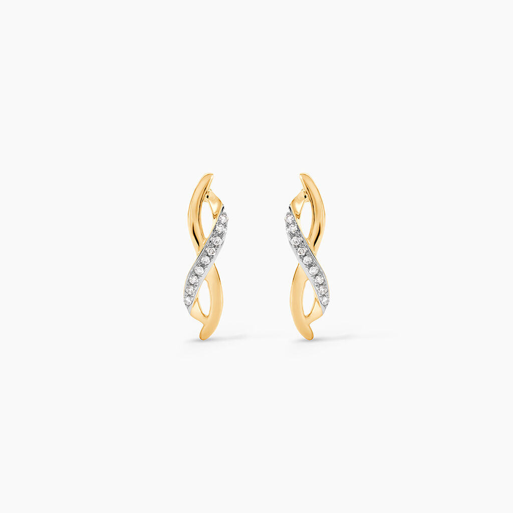 Boucles D'oreilles Puces Smina Or Jaune Diamant - Pendantes Femme | Marc Orian