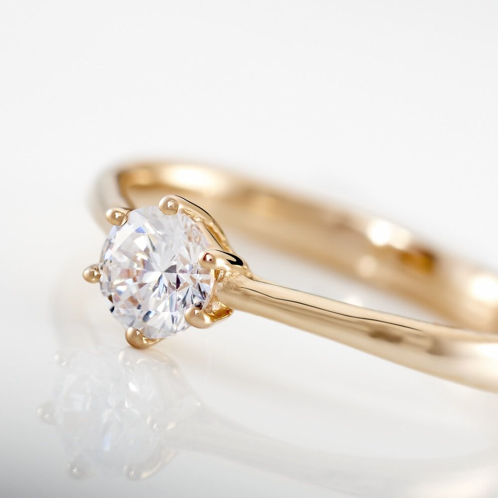Bague Solitaire Plaqué Or Jaune Eulia Oxyde De Zirconium - Solitaires Femme | Marc Orian