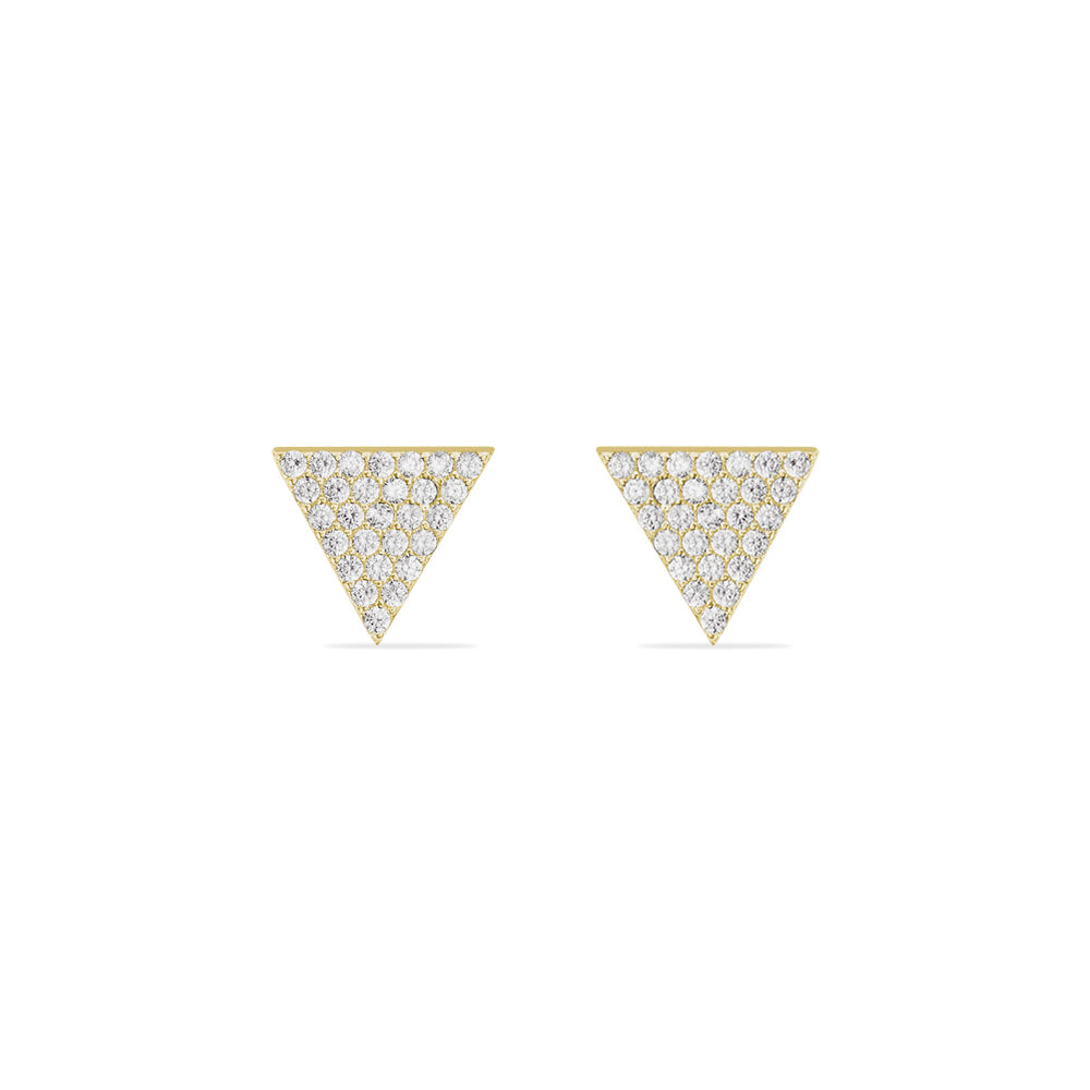 Boucles D'oreilles Courtney Plaqué Or Jaune Oxydes De Zirconium - Puces Femme | Marc Orian