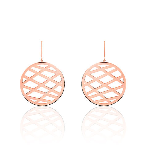 Boucles D'oreilles Pendantes Maelis Acier Rose - Pendantes Femme | Marc Orian