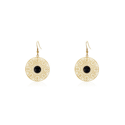 Boucles D'oreilles Pendantes Acier Doré Maurits Agates - Boucles d'oreilles Pendantes Femme | Marc Orian