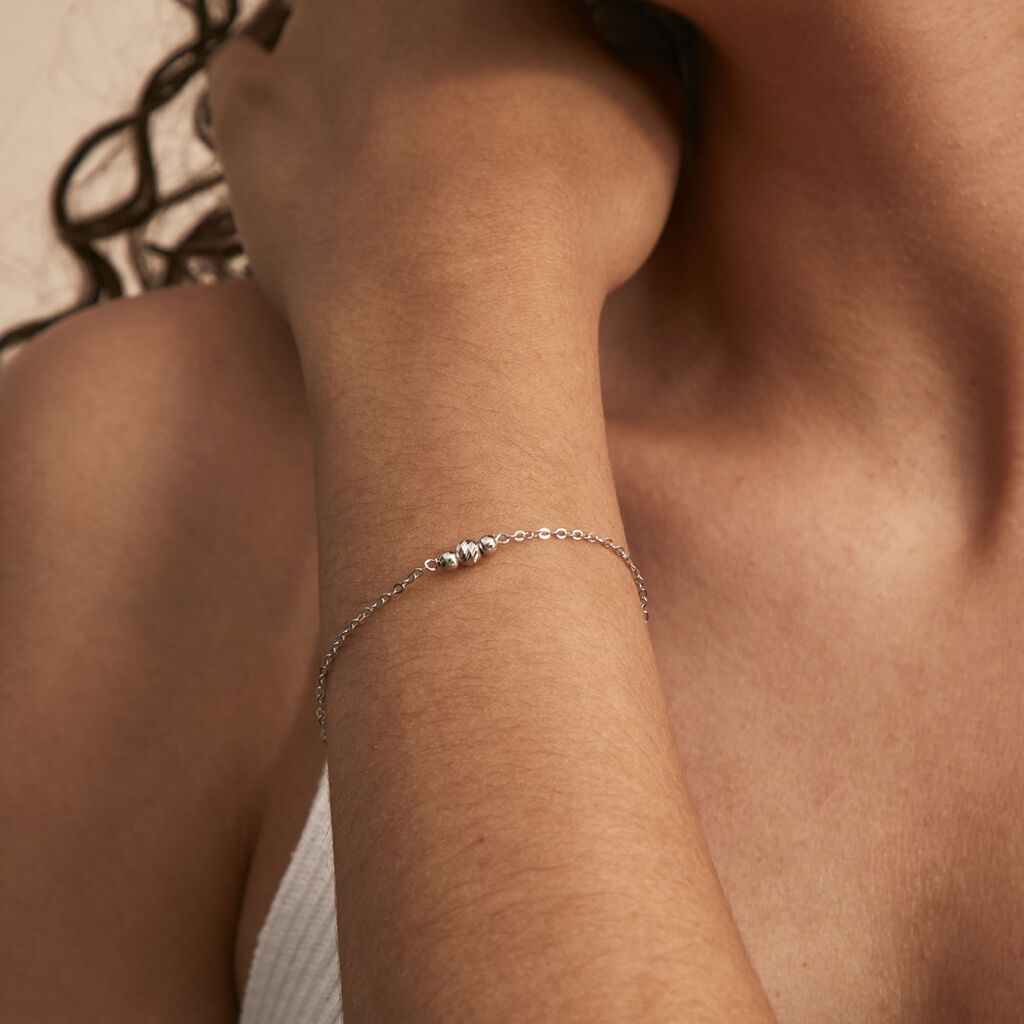 Bracelet Tolly Argent Blanc - Bracelets chaînes Femme | Marc Orian