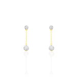 Boucles D'oreilles Pendantes Athena Or Jaune Strass - Pendantes Femme | Marc Orian