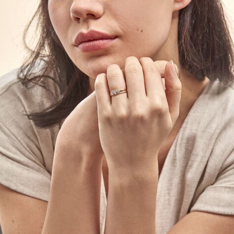 Bague Comete Or Jaune Oxyde De Zirconium - Bagues fiançailles Femme | Marc Orian