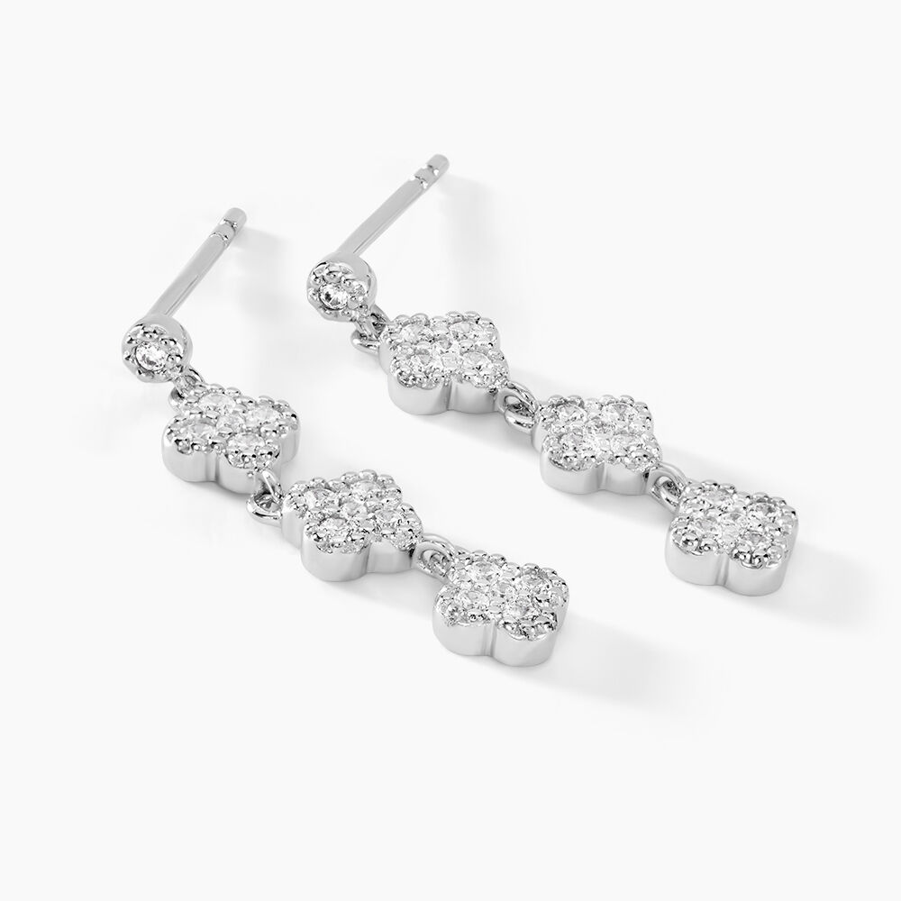 Boucles D'oreilles Pendantes Emmie Argent Blanc Oxyde De Zirconium - Pendantes Femme | Marc Orian