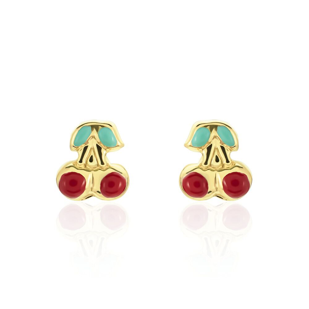 Boucles D'oreilles Puces Or Jaune Helicie Email - Puces Enfant | Marc Orian