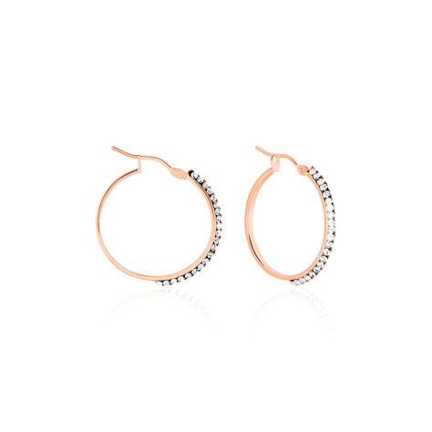 Créoles Sandrine Or Rose Strass - Créoles Femme | Marc Orian