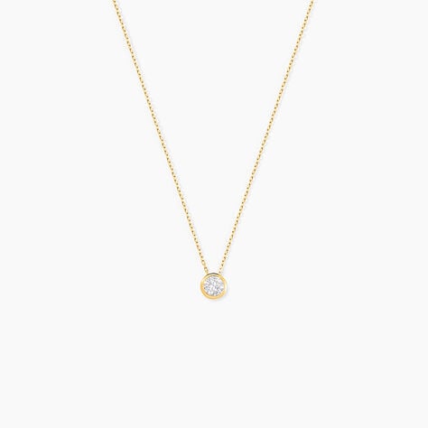 Collier Columbine Or Jaune Oxyde De Zirconium Blanc - Colliers avec pierres Femme | Marc Orian