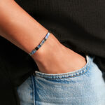 Bracelet Jourdan Jahan Acier Argent&eacute; Lapis Lazuli Agate - Bracelets cordons Homme | Marc Orian