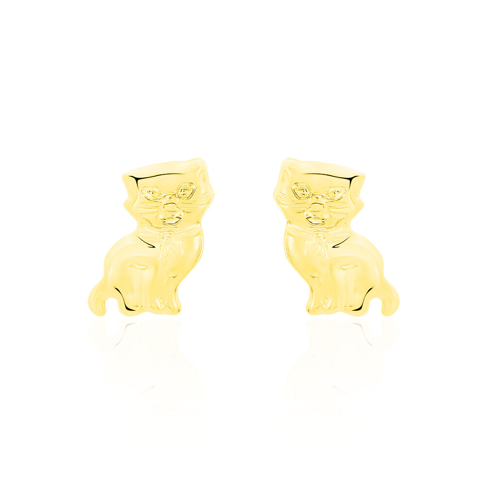 Boucles D'oreilles Puces Florenta Chat Or Jaune - Puces Enfant | Marc Orian